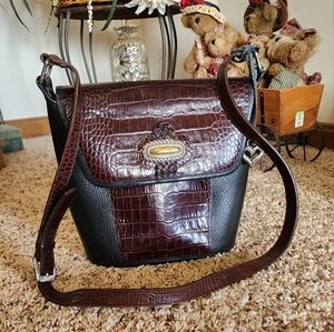 Brighton Croc Embossed Pebble  Leather Shoulder Bag / Crossbody